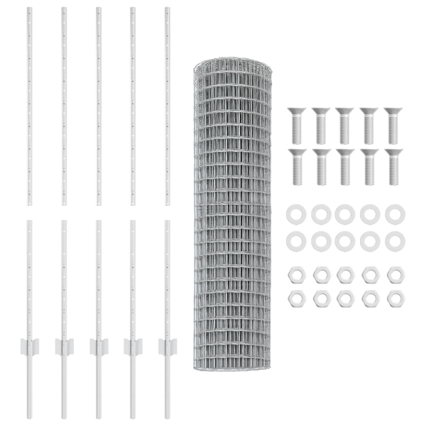 Set de Cerca de Jardín  Set de 2 Acero Galvanizado 10 x 1.2 m M 5