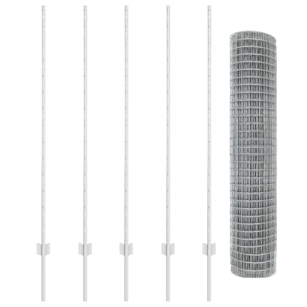Cerca Euro com 10 Postes U Prateado 1.4x10 m Aço M 4