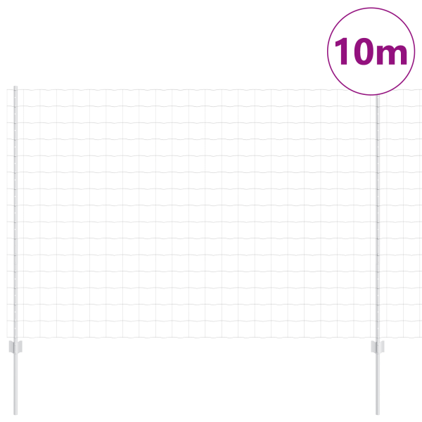 Cerca Euro com 10 Postes Prateados 1.5x10 m Aço M 3