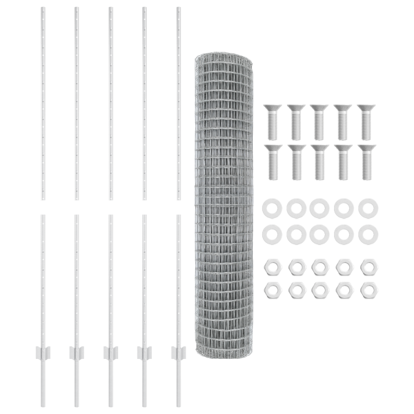 Set de Cerca de Jardín  Set de 2 Galvanizada Acero Grande M 5