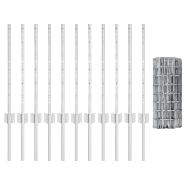 Set de Cerca de Jardín  Set de 2 Acero galvanizado Grande Duradero M 4