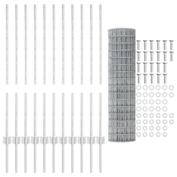 Juego de Cercas de Jardín Set de 2 Acero Galvanizado 25 x 1 m M 4