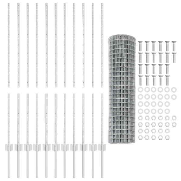 Cerca Euro com 22 Postes U Prateado 1.2x25 m Aço M 5