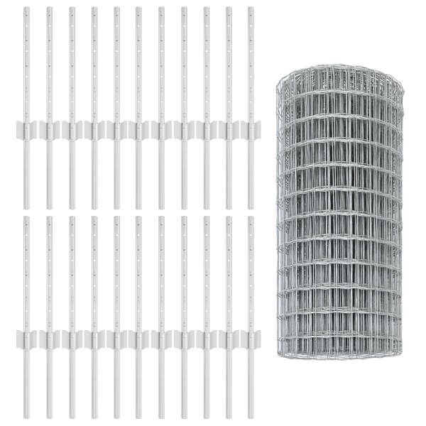 Cerca Euro  Conjunto de 3 Acero galvanizado 50 x 0.4 m Resistente M 5