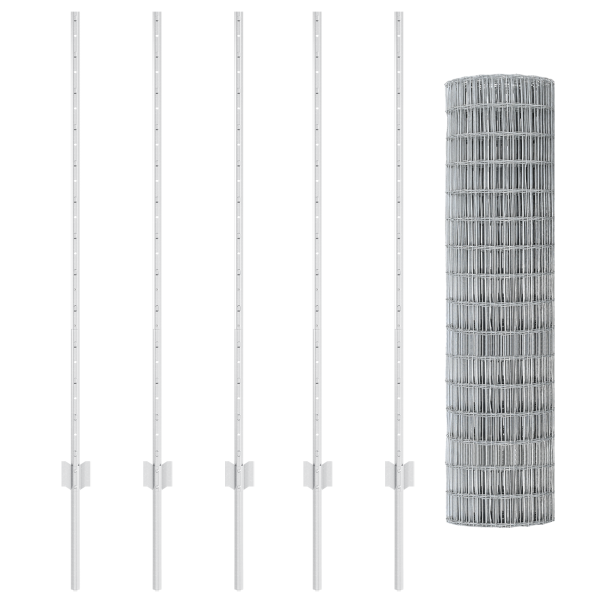 Set de Cerca de Jardín  Set de 2 Acero Galvanizado 10 x 1.2 m M 5