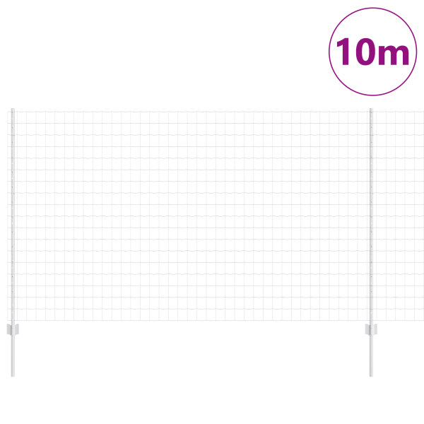 Cerca Euro com 10 Estacas Prata 1.4x10 m Aço M 3