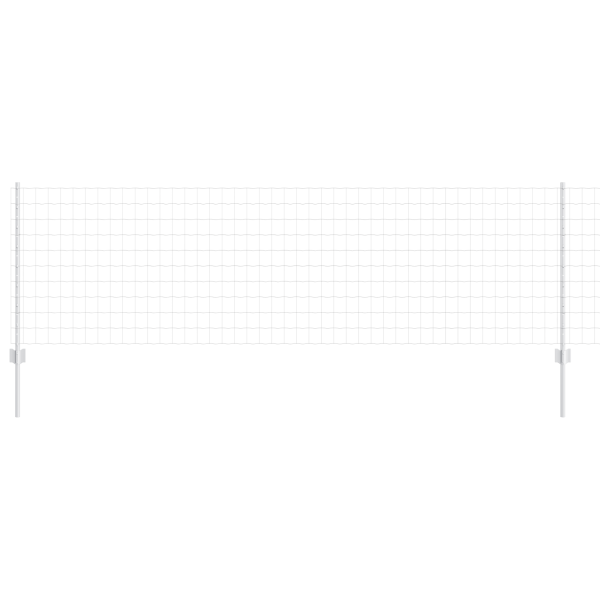 Cerca Euro com 11 Postes em Prateado 0.8x25 m Aço M 2