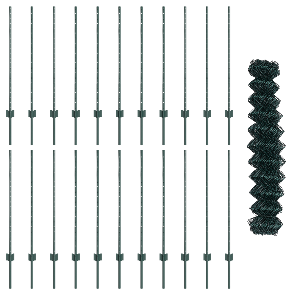 Juego de Cerca de Jardín Juego de 2 Verde Acero Galvanizado M 5