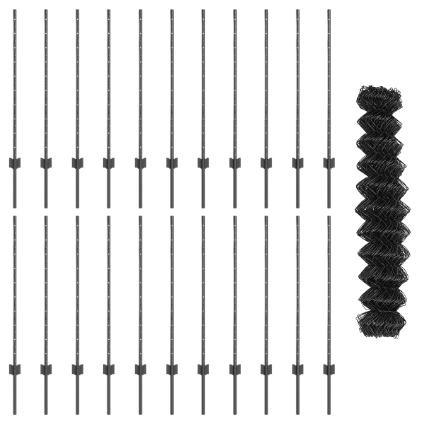 Conjunto de Cerca de Jardim Conjunto de 2 Cinza Aço Galvanizado M 5