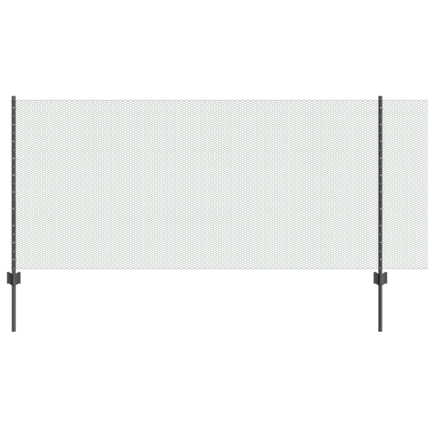 Conjunto de Cerca de Jardim 2 Itens Cinzento Metal 25 x 1 m M 2