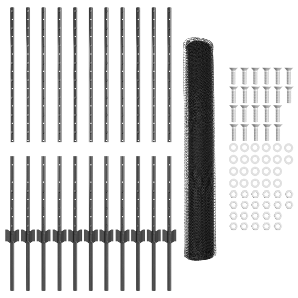 Set de Rejas de Jardín  Set de 2 Gris Metal 25 x 1 m Duradero M 5
