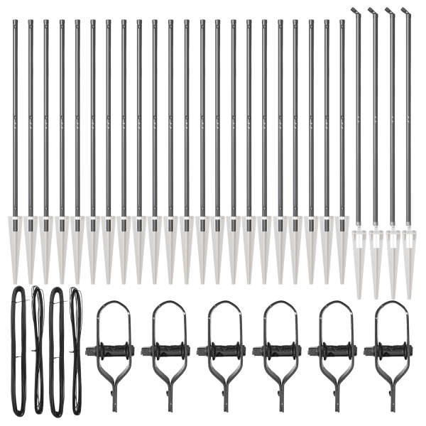 Postes de Cerca com Espeto 26 pcs Ø32 mm 180 cm Aço Galvanizado M 3