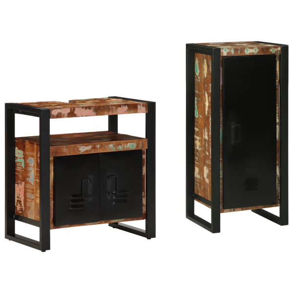 Conjunto de Móveis para Banheiro com prateleira com armazenamento com porta 2 pcs M 3