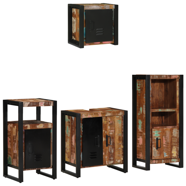 Conjunto de Móveis para Banheiro com prateleira com armazenamento com porta 4 pcs M 3