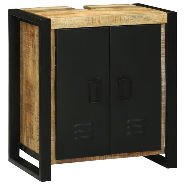 Juego de muebles de baño 4 pcs Marrón Madera de mango maciza M 5