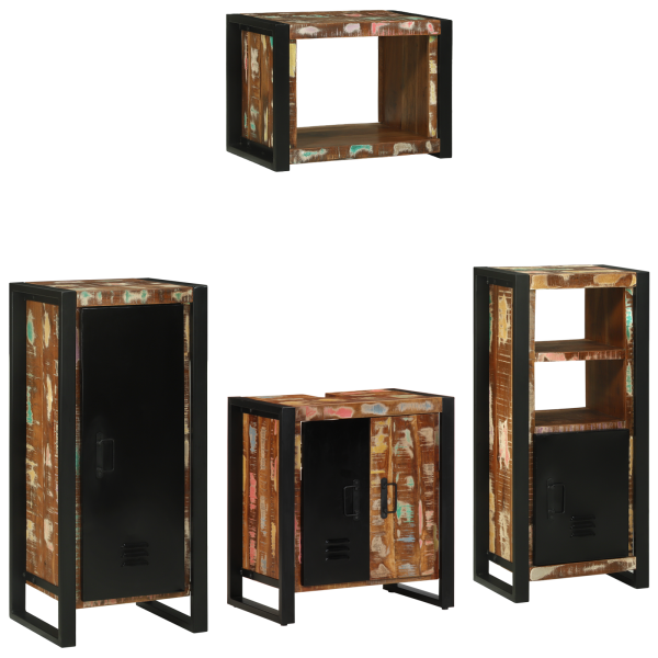 Conjunto de Móveis para Banheiro com prateleira com armazenamento com porta 4 pcs M 2