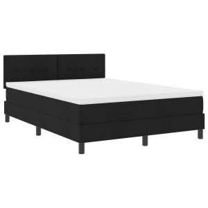 Cama Box Spring con Colchón Negra 140x200 cm Tela H