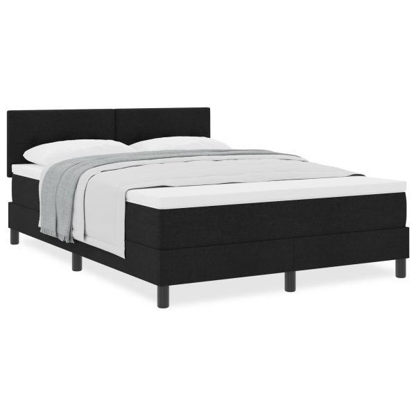Cama Box Spring com Colchão Preta 140x200 cm Tecido M 4