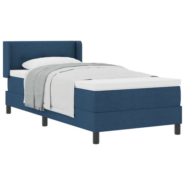 Cama Box com Colchão. Azul. 100 x 200 cm. Tecido. M 3