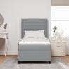 Cama Box Spring com colchão e LED cinza claro 100x200 cm. tecido. 4