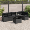 Conjunto de Sofá de Jardim 7 pcs Preto 100 x 55 x 73 cm 1