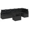 Conjunto de Sofá de Jardim 7 pcs Preto 100 x 55 x 73 cm 2