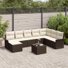 Conjunto de Sofá de Jardim  de 8 peças com Almofadas Rattan Poly Cinza 1