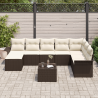 Conjunto de Sofá de Jardim  de 8 peças com Almofadas Rattan Poly Cinza 3