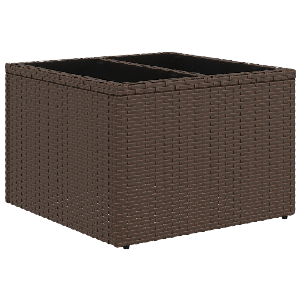 Conjunto de Sofá de Jardim de 7 Peças com Almofadas em Rattan Sintético Marrom M 4