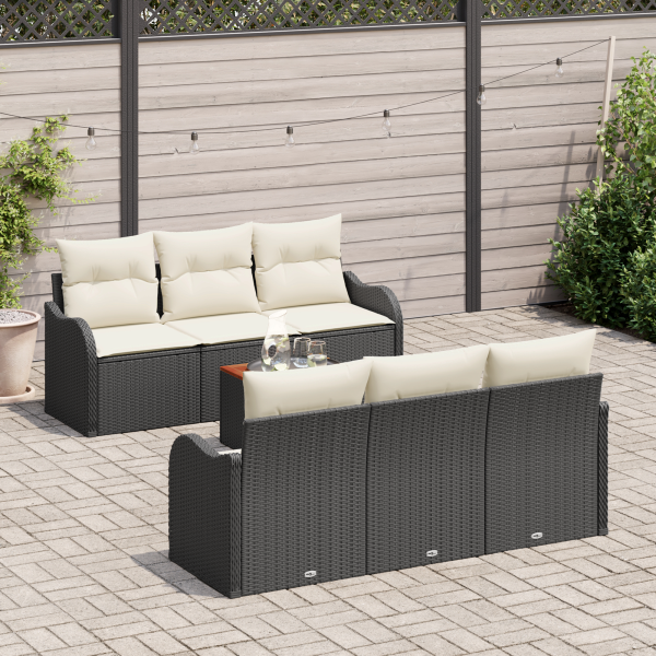 Conjunto de Sofá de Jardim 7 pcs Preto. branco 55 x 55 x 37 cm M 3