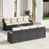 Conjunto de Sofá de Jardim 9 pcs Preto. branco Médio 1