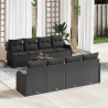 Conjunto de Sofá de Jardim 9 pcs Preto Largo 1