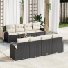 Conjunto de Sofás de Jardim 9 pcs Preto. branco Largo 1