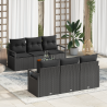 Conjunto Modular de Sofás de Jardim 7 pcs Preto Grande 1