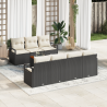 Conjunto de Sofá de Jardim 8 pcs Preto. branco 55 x 55 x 37 cm 1