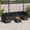 Conjunto de Sofá de Jardim 8 pcs Preto Grande Vime 1