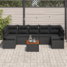 Conjunto de Sofá de Jardim 8 pcs Preto Grande Vime 3