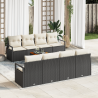 Conjunto de Sofás de Jardim 9 pcs Preto. branco Largo 1