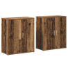 Alacena con estante 2 pcs Madera envejecida 60 x 31 x 70 cm 2