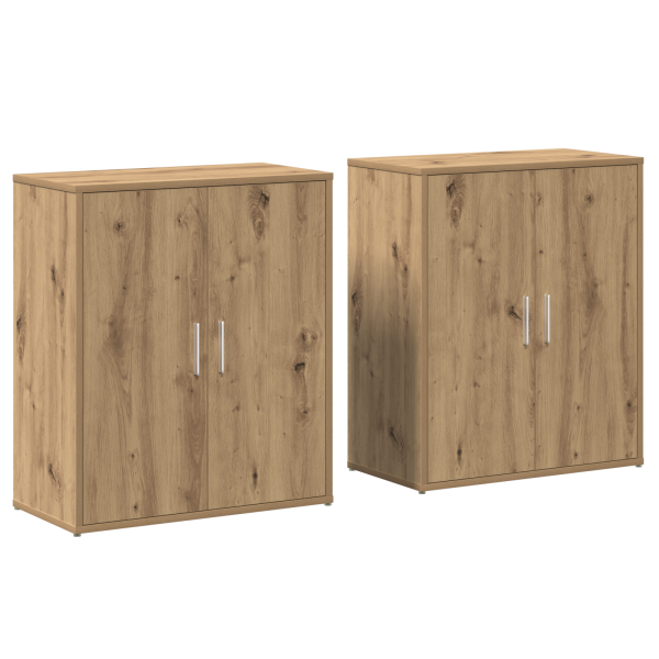 Alacena con estante con almacenamiento con puerta 2 pcs Roble artisan 60 x 31 x 70 cm M 2