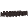 Conjunto de Jantar de Jardim 17 pcs Castanho Largo Vime 2