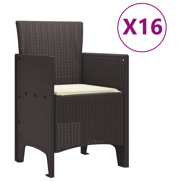 Conjunto de Jantar para Jardim 17 pcs Castanho Largo M 5