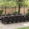 Conjunto de Comedor de Jardín de 15 Piezas con Cojines Marrón Ratán Sintético 1