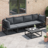 Conjunto de Sofá de Jardim 5 pcs Preto 70 x 70 x 32 cm Alumínio 5