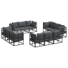 Conjunto de sofá de jardín 12 pcs Negro 213 x 71.5 x 71 cm 2