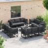 Conjunto de Sofá de Jardim 12 pcs Preto 213 x 71.5 x 71 cm 3