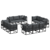 Conjunto de sofá de jardín 13 pcs Negro 70 x 70 x 32 cm 2