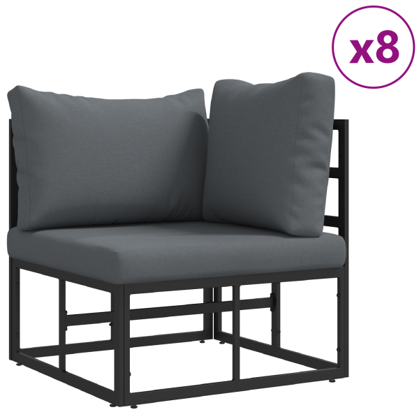 Conjunto de Sofá de Jardim 13 pcs Preto 70 x 70 x 32 cm M 4