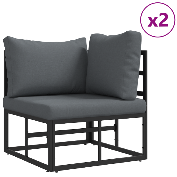 Conjunto de Sofá de Jardim 6 pcs Preto 70 x 70 x 32 cm Alumínio M 4