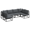 Conjunto de sofá de jardín 6 pcs Negro 283 x 141.5 x 71 cm 2